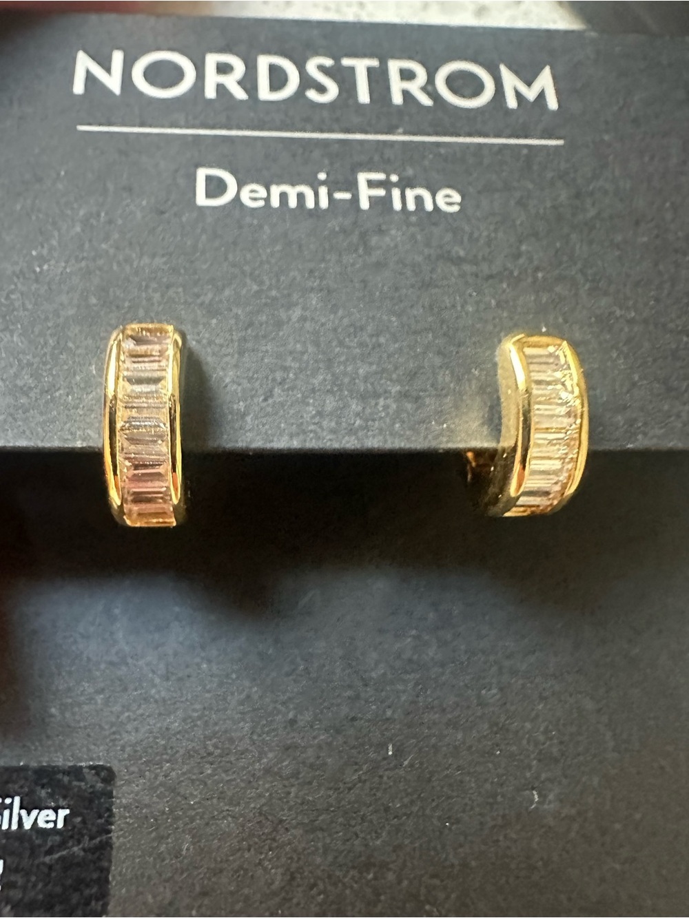 Nordstrom Gold Baguette Huggie Earrings